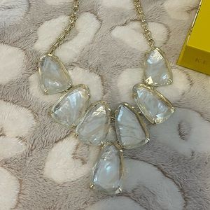 Kendra Scott Harlow necklace in suspended mother of pearl